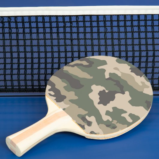 Green Camo Pattern Tafeltennisbatje (Insitu)