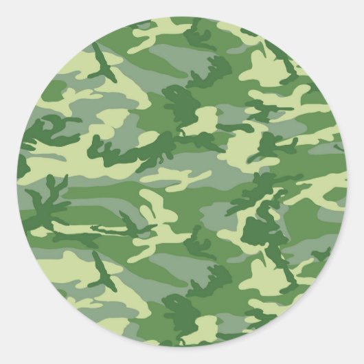 Green Camo Ronde Sticker (Voorkant)