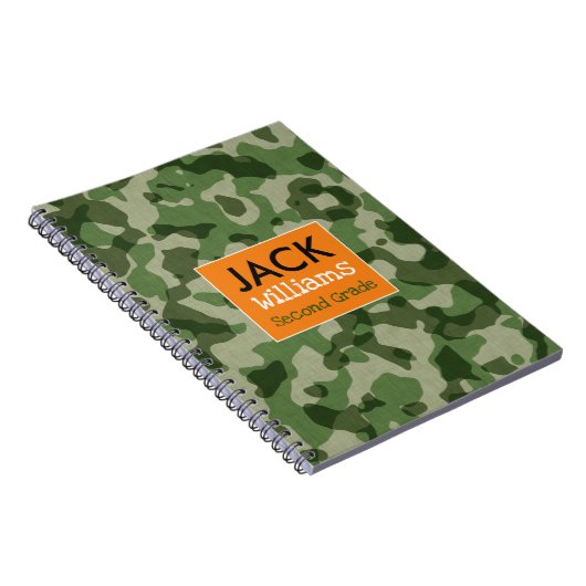 Green Camo School-laptop Notitieboek (Rechterzijde)