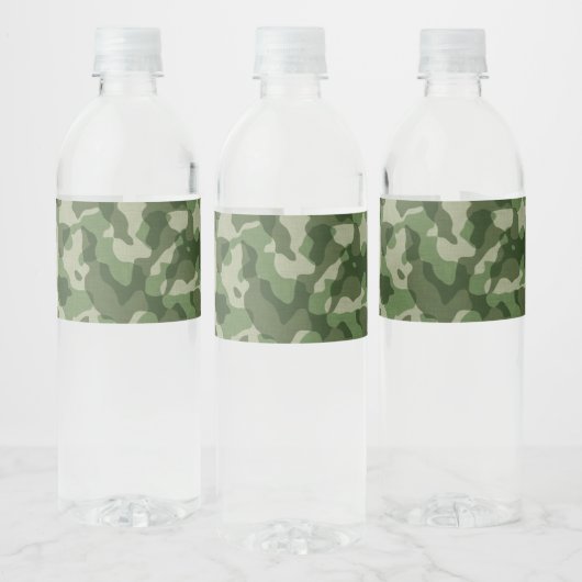 Green Camo Waterfles Etiket (Flessen)