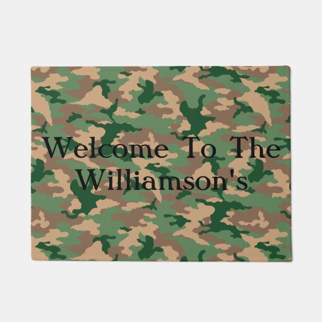 Green Camo Welcome Doormat Deurmat (Voorkant)