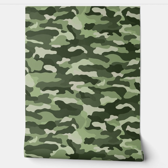 Green Camouflage Behang (Afrollen)