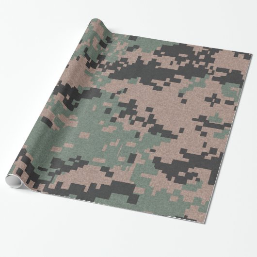 Green Camouflage Cadeaupapier (Uitgerold)