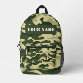 Green Camouflage camo Custom Name Printed Backpack Bedrukte Rugzak