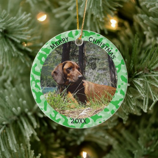 Green Camouflage Camo Keramisch Ornament (Boom)