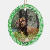 Green Camouflage Camo Keramisch Ornament (Links)