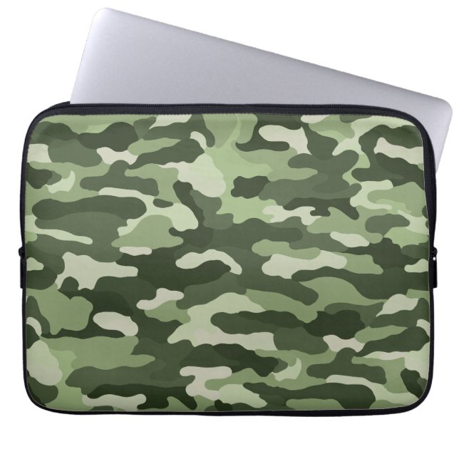 Green Camouflage Laptop Sleeve (Voorkant)