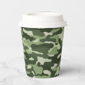 Green Camouflage Papieren Bekers (Achterkant)