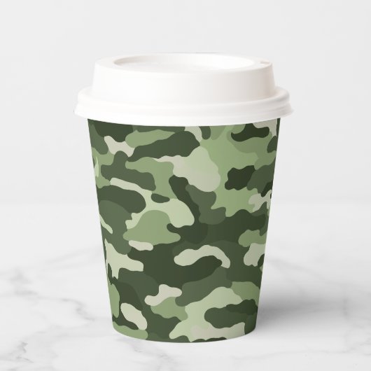 Green Camouflage Papieren Bekers (Voorkant)