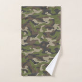 Green Camouflage Pattern Bad Handdoek (Handdoek)