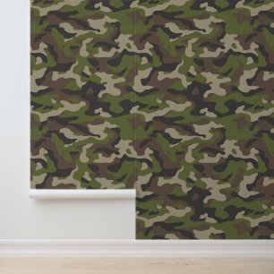 Green Camouflage Pattern Behang