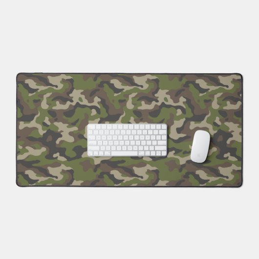 Green Camouflage Pattern Bureaumat (Keyboard & Muis)