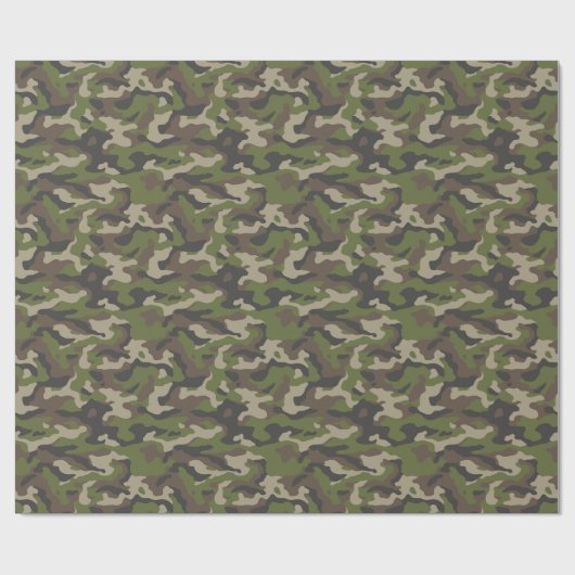 Green Camouflage Pattern Cadeaupapier (Vlak)