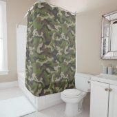 Green Camouflage Pattern Douchegordijn (In situ)