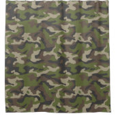 Green Camouflage Pattern Douchegordijn (Voorkant)