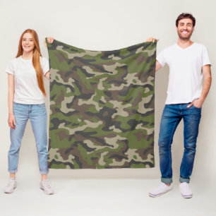 Green Camouflage Pattern Fleece Deken