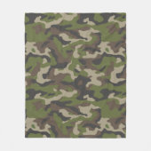 Green Camouflage Pattern Fleece Deken (Voorkant)