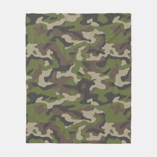 Green Camouflage Pattern Fleece Deken (Voorkant)
