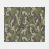 Green Camouflage Pattern Fleece Deken (Voorkant (Horizontaal))
