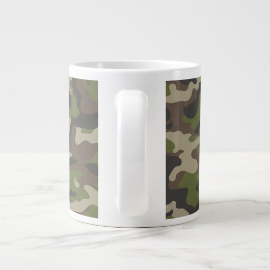 Green Camouflage Pattern Grote Koffiekop (Achterkant)
