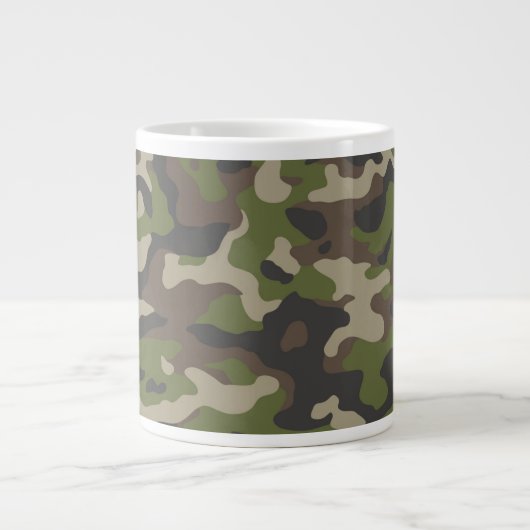 Green Camouflage Pattern Grote Koffiekop (Voorkant)