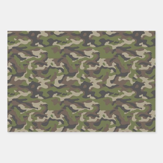 Green Camouflage Pattern Inpakpapier Vel (Voorkant 2)