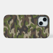Green Camouflage Pattern iPhone 15 Case (Achterkant horizontaal)