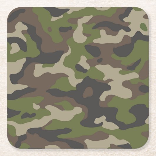 Green Camouflage Pattern Kartonnen Onderzetters (Voorkant)