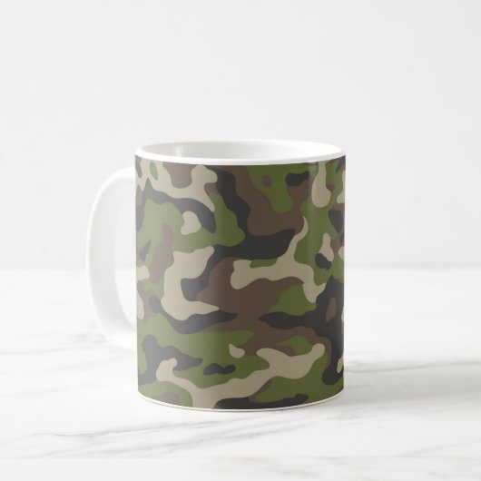 Green Camouflage Pattern Koffiemok (Voorkant links)