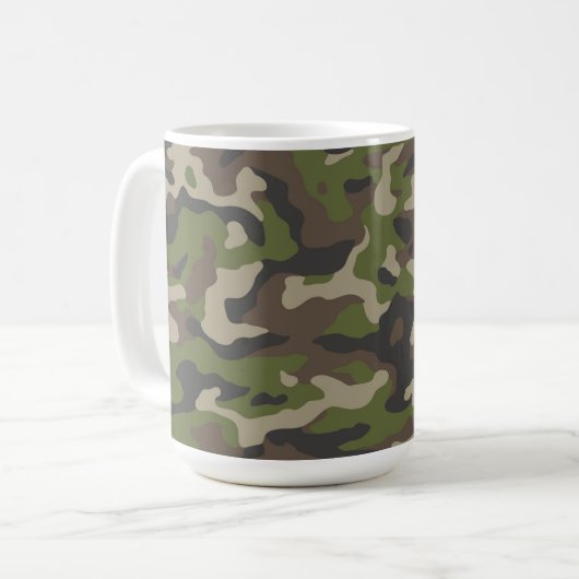 Green Camouflage Pattern Koffiemok (Voorkant links)