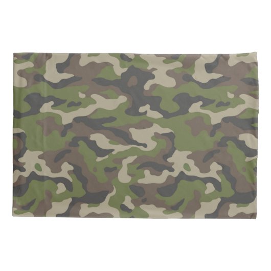 Green Camouflage Pattern Kussensloop (Achterkant-Links)