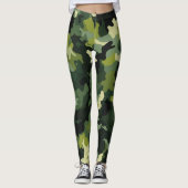 Green Camouflage Pattern Leggings (Voorkant)