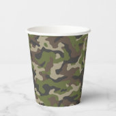 Green Camouflage Pattern Papieren Bekers (Achterkant)