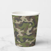 Green Camouflage Pattern Papieren Bekers (Voorkant)