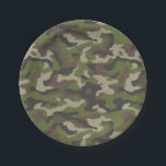 Green Camouflage Pattern Papieren Bordje<br><div class="desc">Bekijk dit ontwerp met een groen camouflagepatroon.</div>