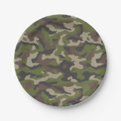 Green Camouflage Pattern Papieren Bordje (Voorkant)