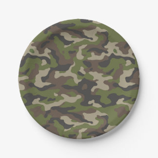 Green Camouflage Pattern Papieren Bordje