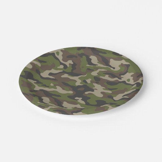 Green Camouflage Pattern Papieren Bordje (Gekanteld)