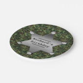 Green Camouflage Pattern Sheriff Badge Birthday Papieren Bordje (Gekanteld)