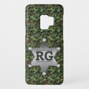 Green Camouflage Pattern Sheriff Badge Monogram Case-Mate Samsung Galaxy S9 Hoesje