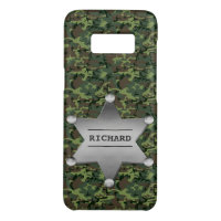 Green Camouflage Pattern Sheriff Name Badge