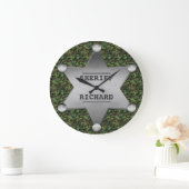 Green Camouflage Pattern Sheriff Name Badge Grote Klok (Huis)