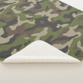 Green Camouflage Pattern Sherpa Deken (3/4)
