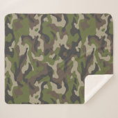 Green Camouflage Pattern Sherpa Deken (Voorkant (horizontaal))