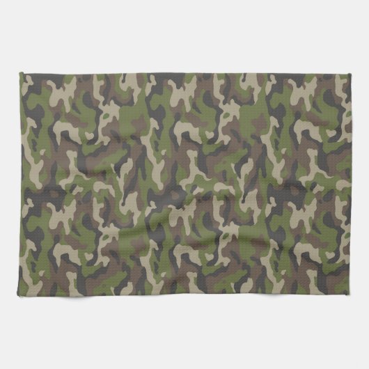 Green Camouflage Pattern Theedoek (Horizontaal)