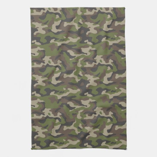 Green Camouflage Pattern Theedoek (Verticaal)