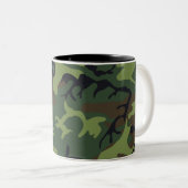 Green Camouflage Pattern Tweekleurige Koffiemok (Voorkant rechts)