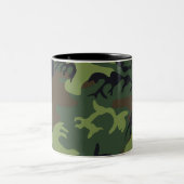 Green Camouflage Pattern Tweekleurige Koffiemok (Center)
