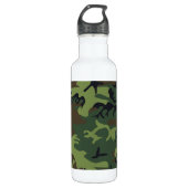 Green Camouflage Pattern Waterfles (Voorkant)