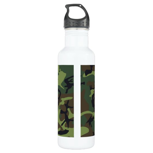 Green Camouflage Pattern Waterfles (Achterkant)